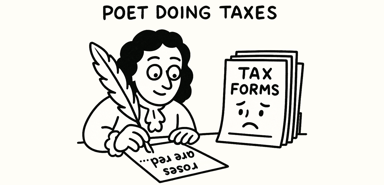 Poet doing taxes